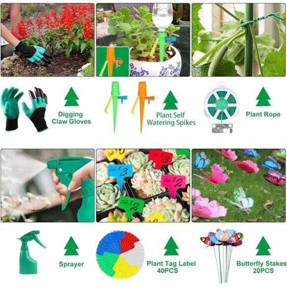 84 PCS Garden Tools Set,10pcs Succulent Tools Set Included 6pcs Large Heavy Duty - Picture 6 of 8